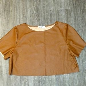 Zenana leather top Sz M